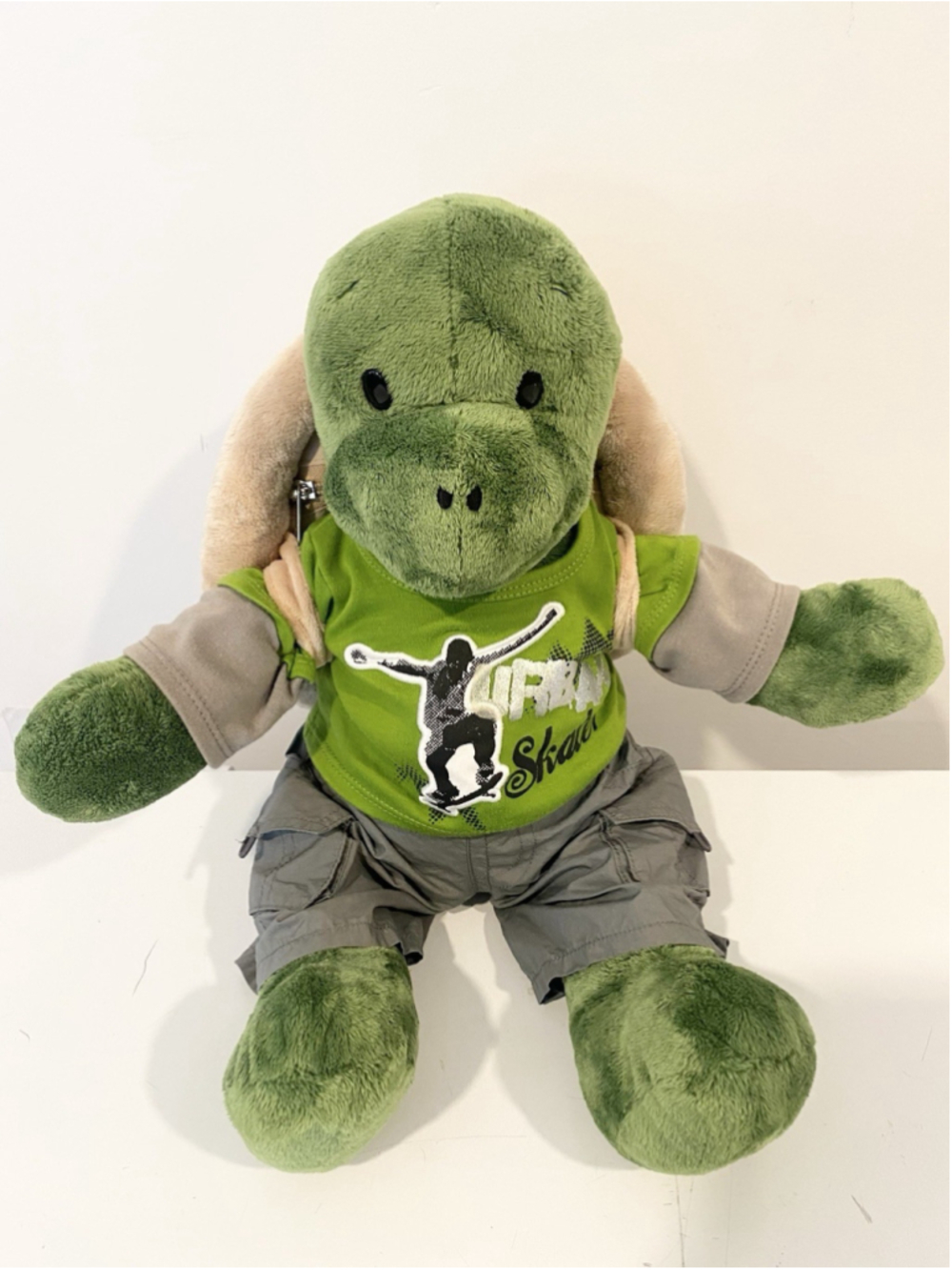 Build-A-Bear Trekk’in Turtle Plush 2007 Skater Outfit Shell Backpack BABW